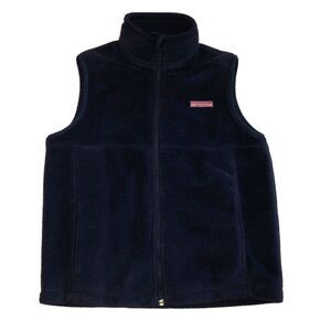 Vineyard Vines Girl's Medium 12 14 Navy Blue Harbor Full Zip Fleece Vest